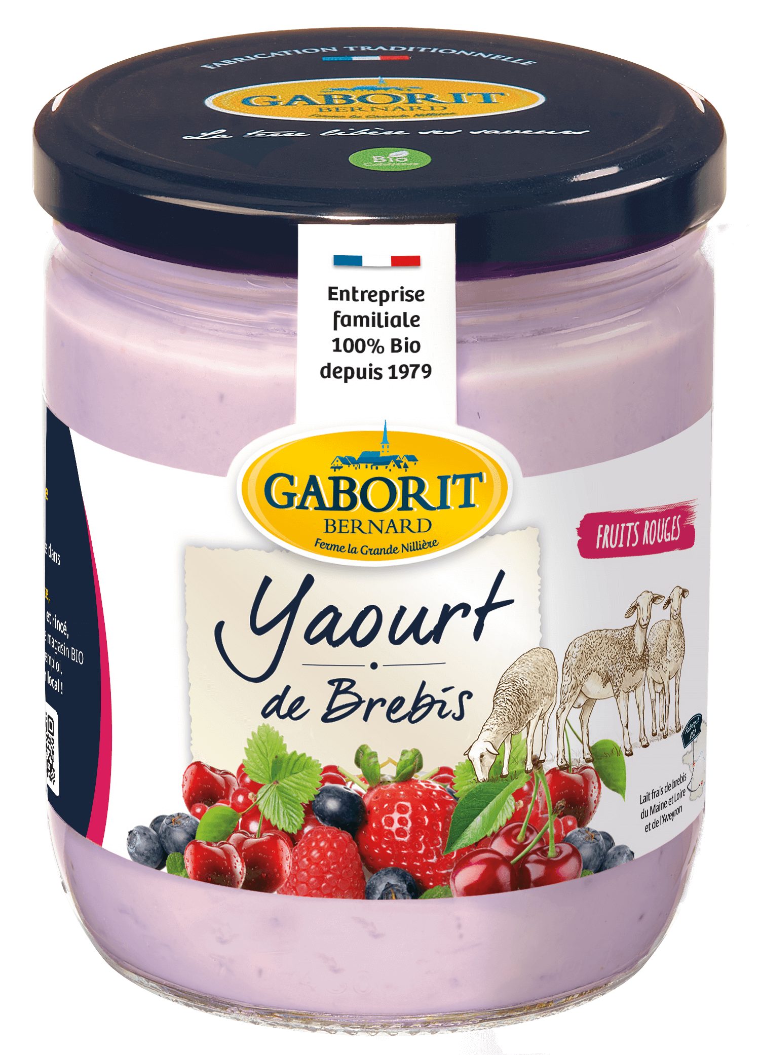 Gaborit Yoghurt schaap met rood fruit bio 400g